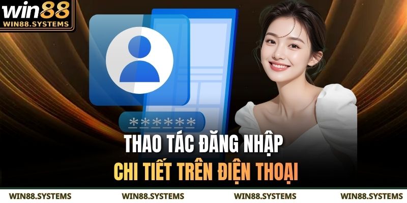 Thao tác đăng nhập chi tiết trên điện thoại 